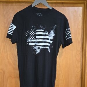 Grunt Style Black and White American Flag Tee